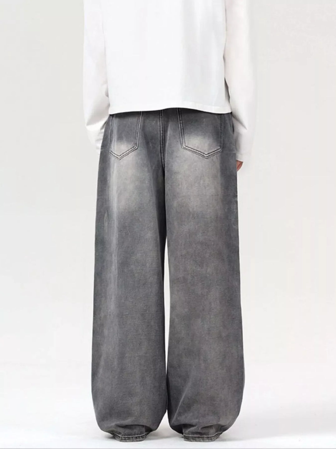 Men's Vintage Wash Wide Leg Jeans
