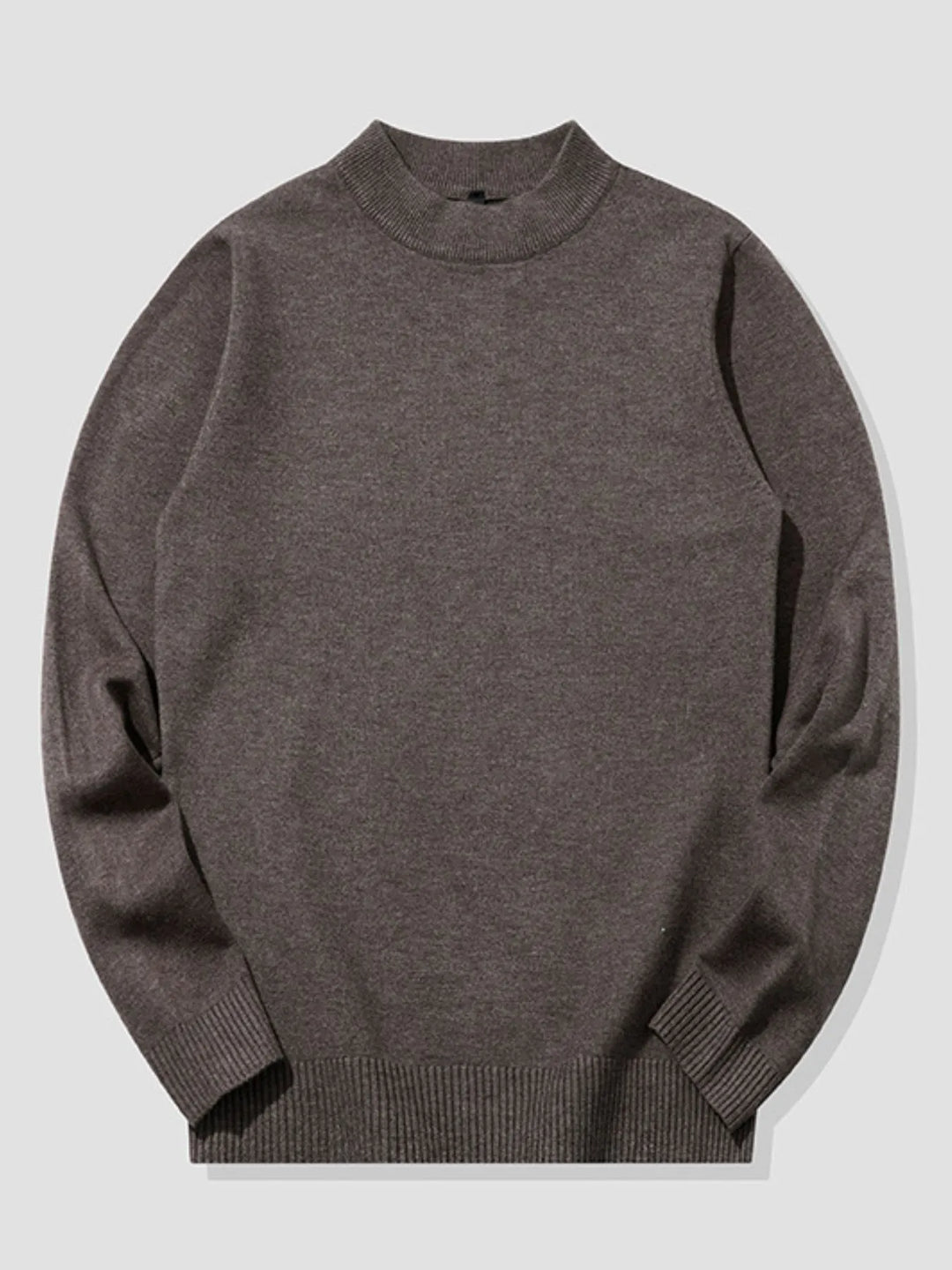 Men's Plus Size Ribbed Hem Long Sleeve Sweater