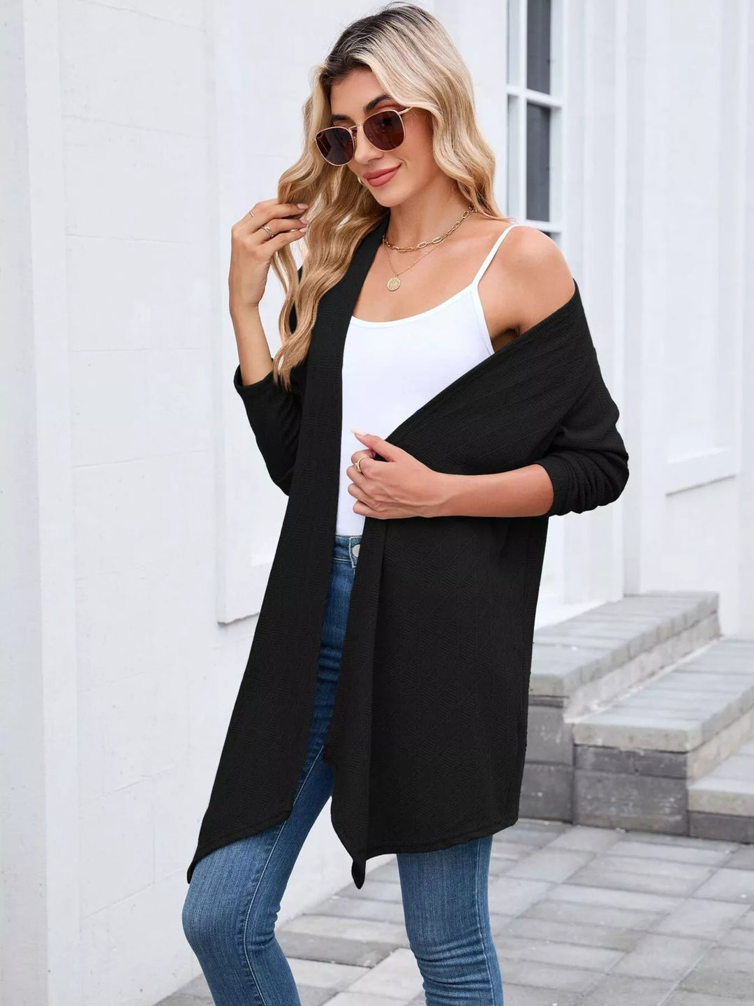Open Front Long Cardigan