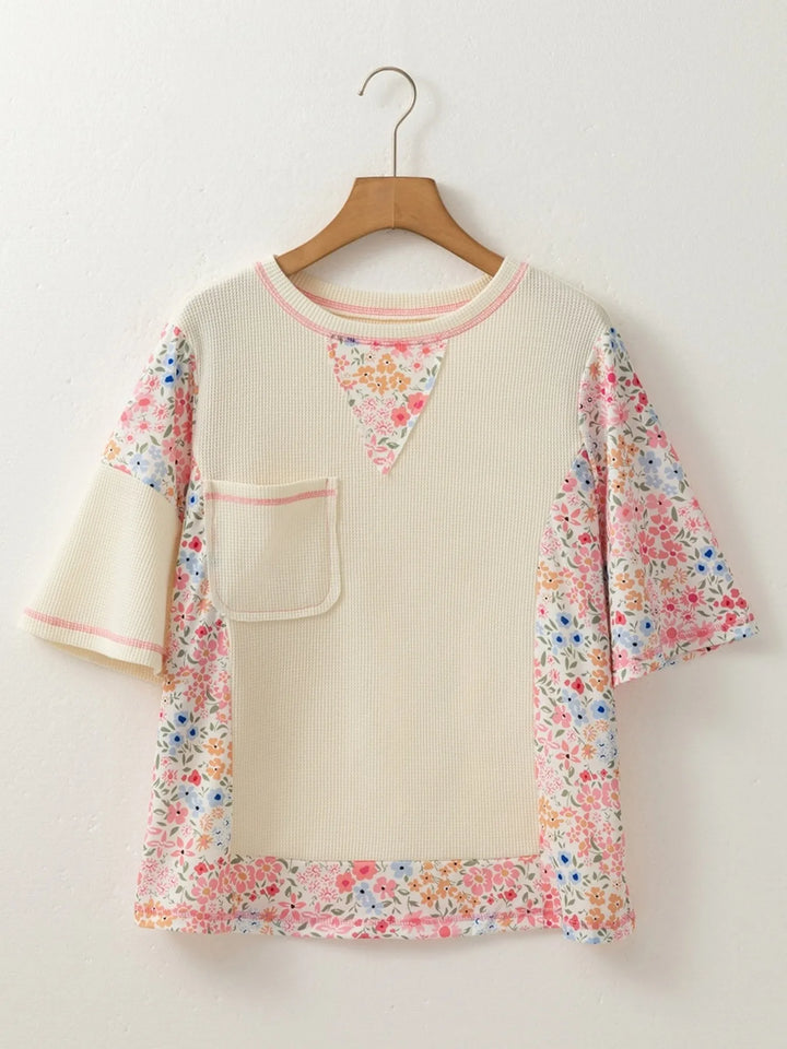 Floral Round Neck Relaxed Fit T-Shirt