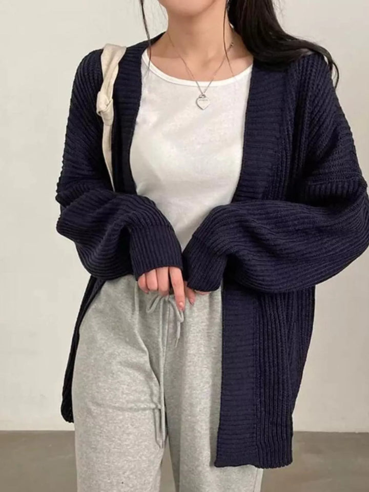 Open Front Oversized Knit Cardigan