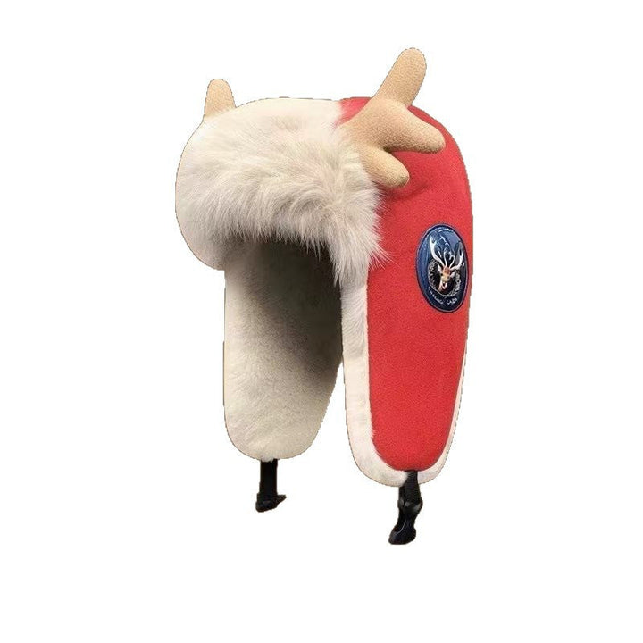 Women's Winter Plush Thickened Warm Deer Antler Hat