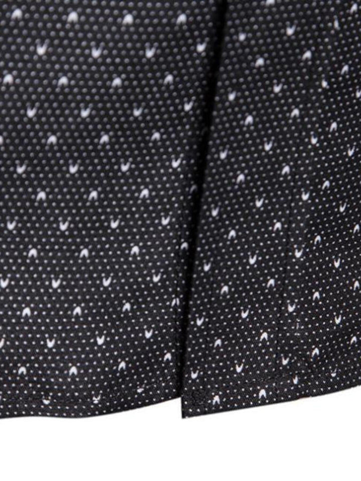 Men's Slim Fit Dotted Pattern Long Sleeve Shirt