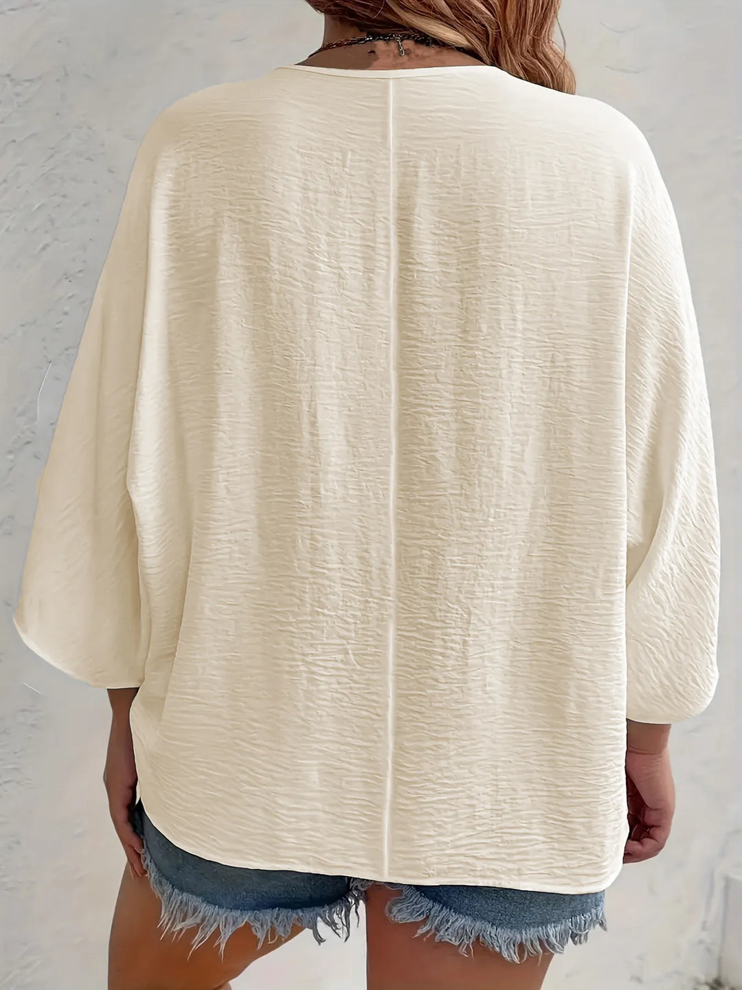 Full Size V-Neck Button Down Shirt Plus Size