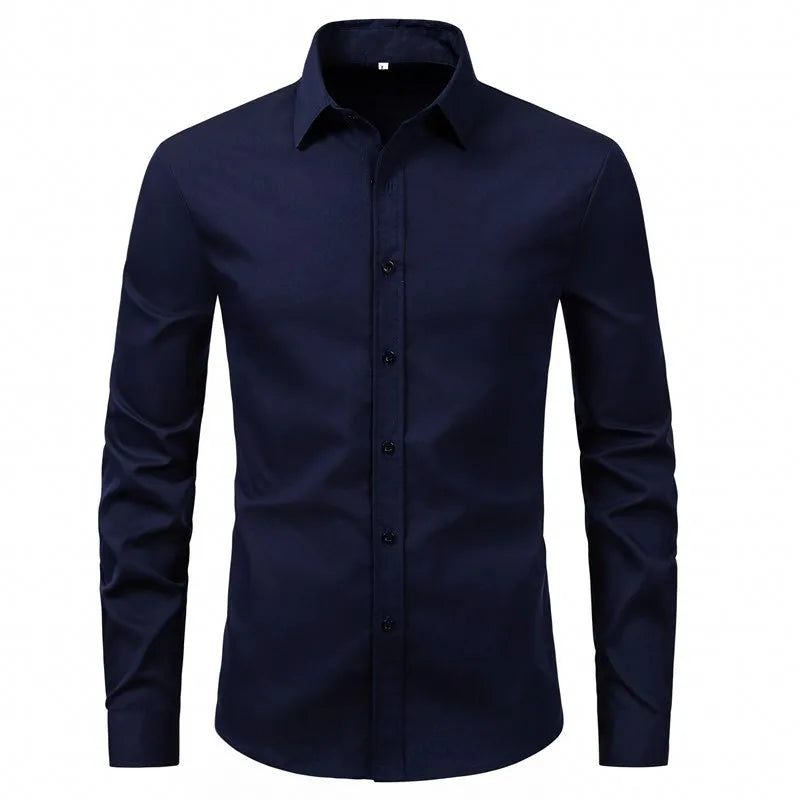 Men's Plus Size Button Up Long Sleeve Shirt