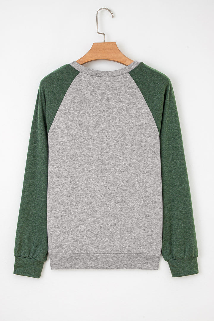 Evergreen Colorblock Raglan Long Sleeve T Shirt