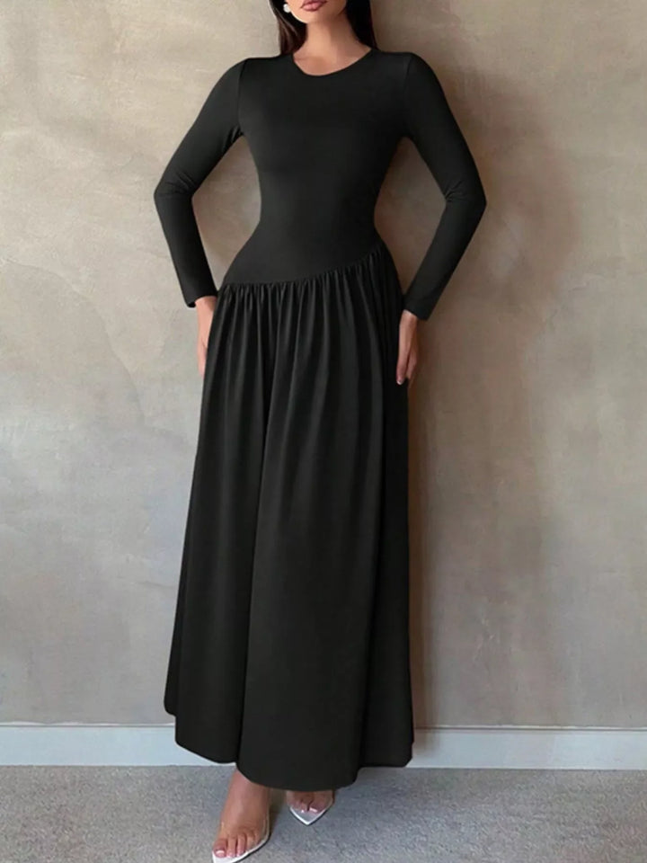 Long Sleeve A-Line Maxi Dress