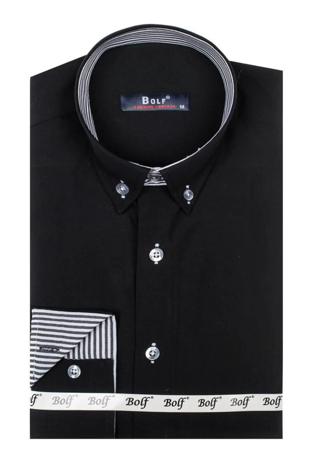 Men's Button-Down Shirt with Striped Detail