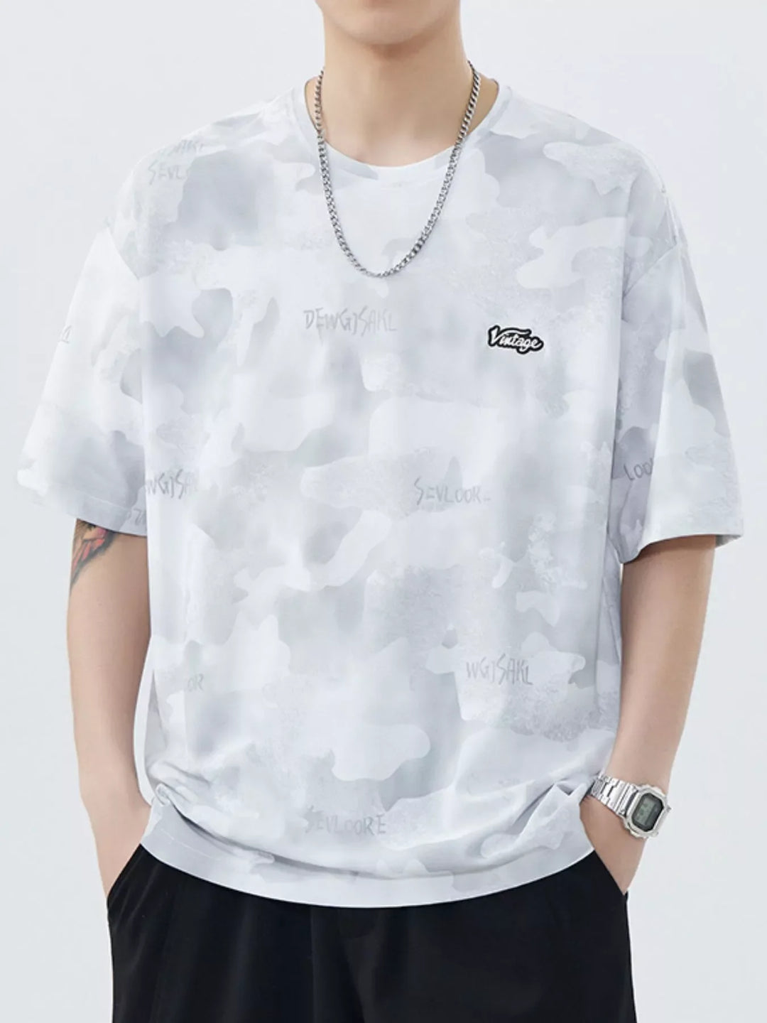 Men's Plus Size Round Neck Relaxed Fit T-Shirt