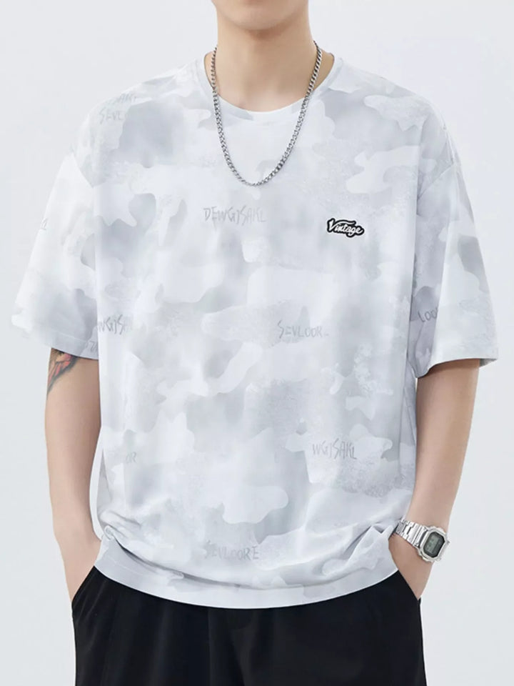 Men's Plus Size Round Neck Relaxed Fit T-Shirt