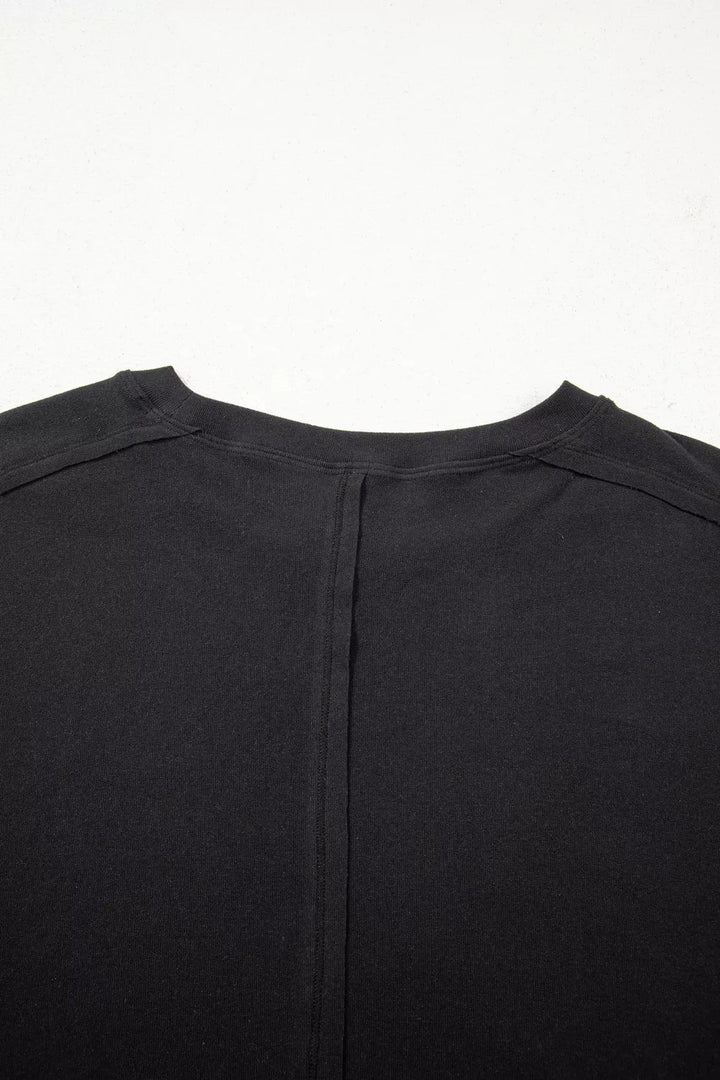 Round Neck Lace Sleeve Relaxed Fit Top