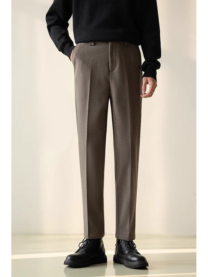 Mens Stylish Casual Straight-leg Suit Pants