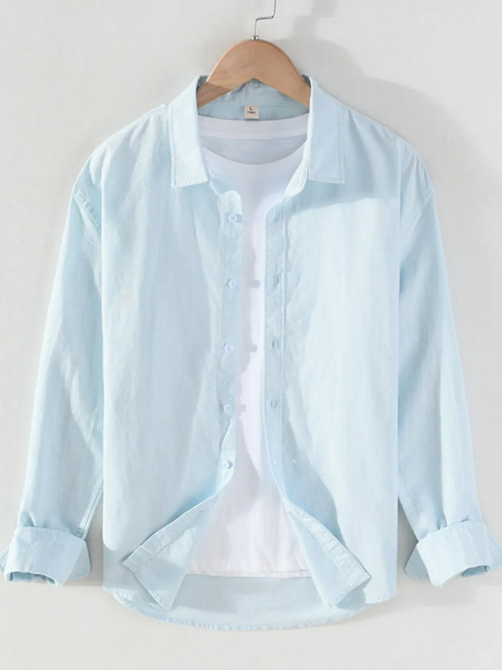 Men's Full Size Casual Long Sleeve Button-Up Shirt Plus Size