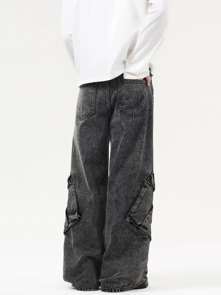 Men's Wide Leg Cargo Jeans