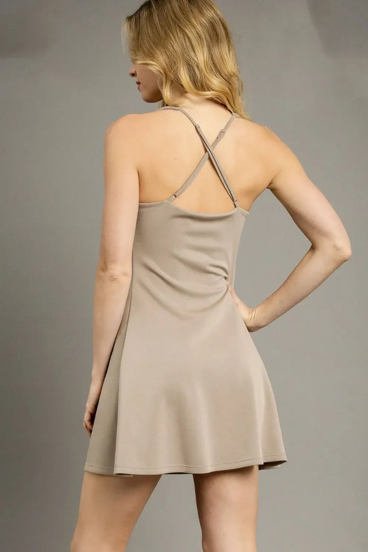 Umgee Crisscross Square Neck Active Dress