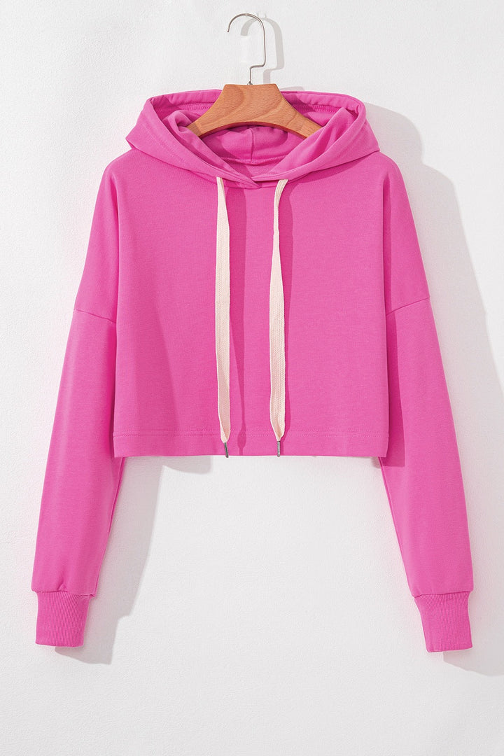 Drawstring Dropped Shoulder Hoodie