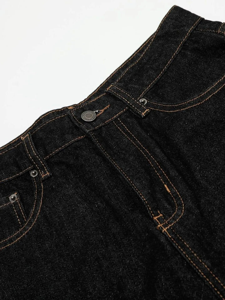 Men's Baggy Denim Shorts with Cuffed Hem