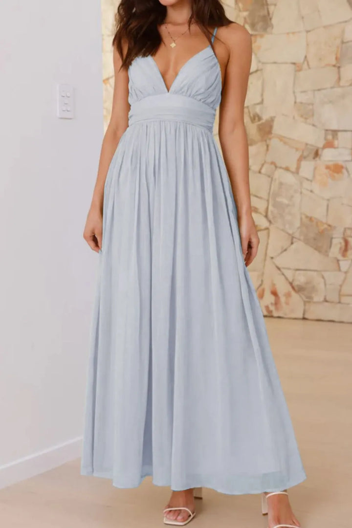 Ruched V-Neck Cami Dress