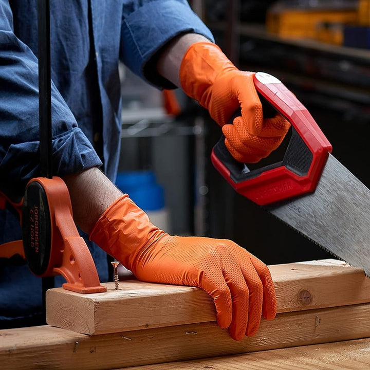 Thickened Diamond-textured Disposable Nitrile Protective Gloves