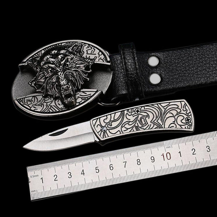 Smooth Buckle For Self-defense Trendy Punk-style Belt Buckle With A Distinctive Look