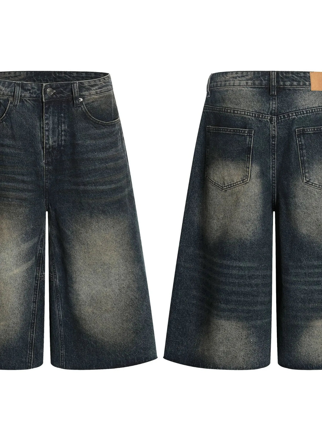 Men's Vintage Wash Wide Leg Capri Jeans