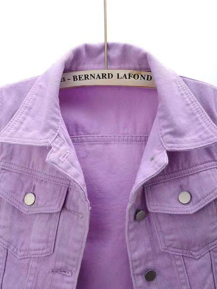 Full Size Cropped  Denim Jacket Plus Size