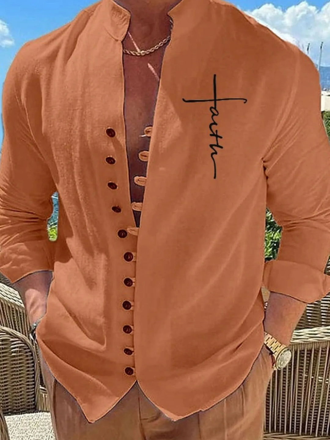 Men's Full Size Button Down Casual Shirt Plus Size