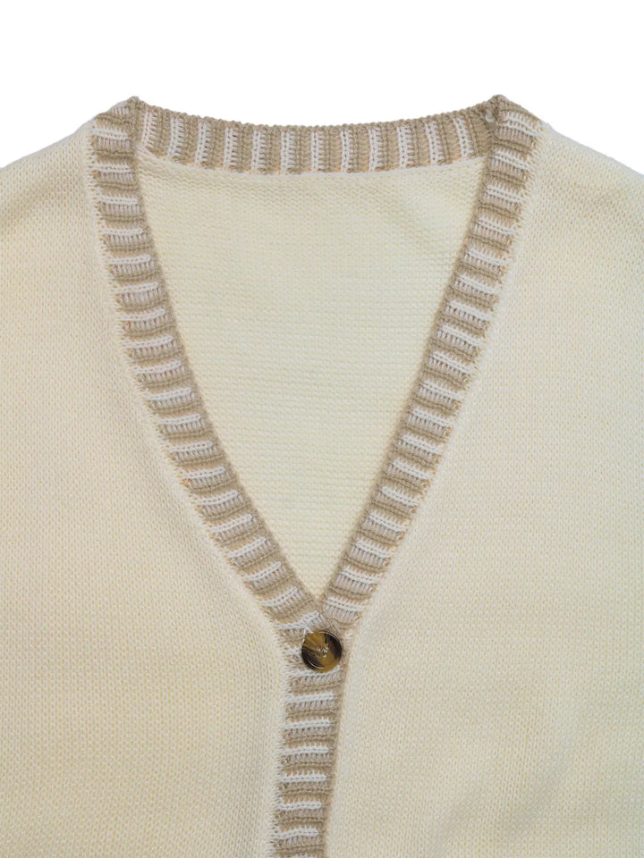 Button Up V-Neck Sweater Vest