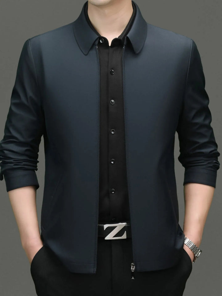 Men's Plus Size Zip Up Long Sleeve Jacket