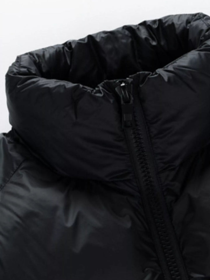 Men's Full Size Stand Collar Quilted Puffer Jacket with Drawstring Hem Plus Size