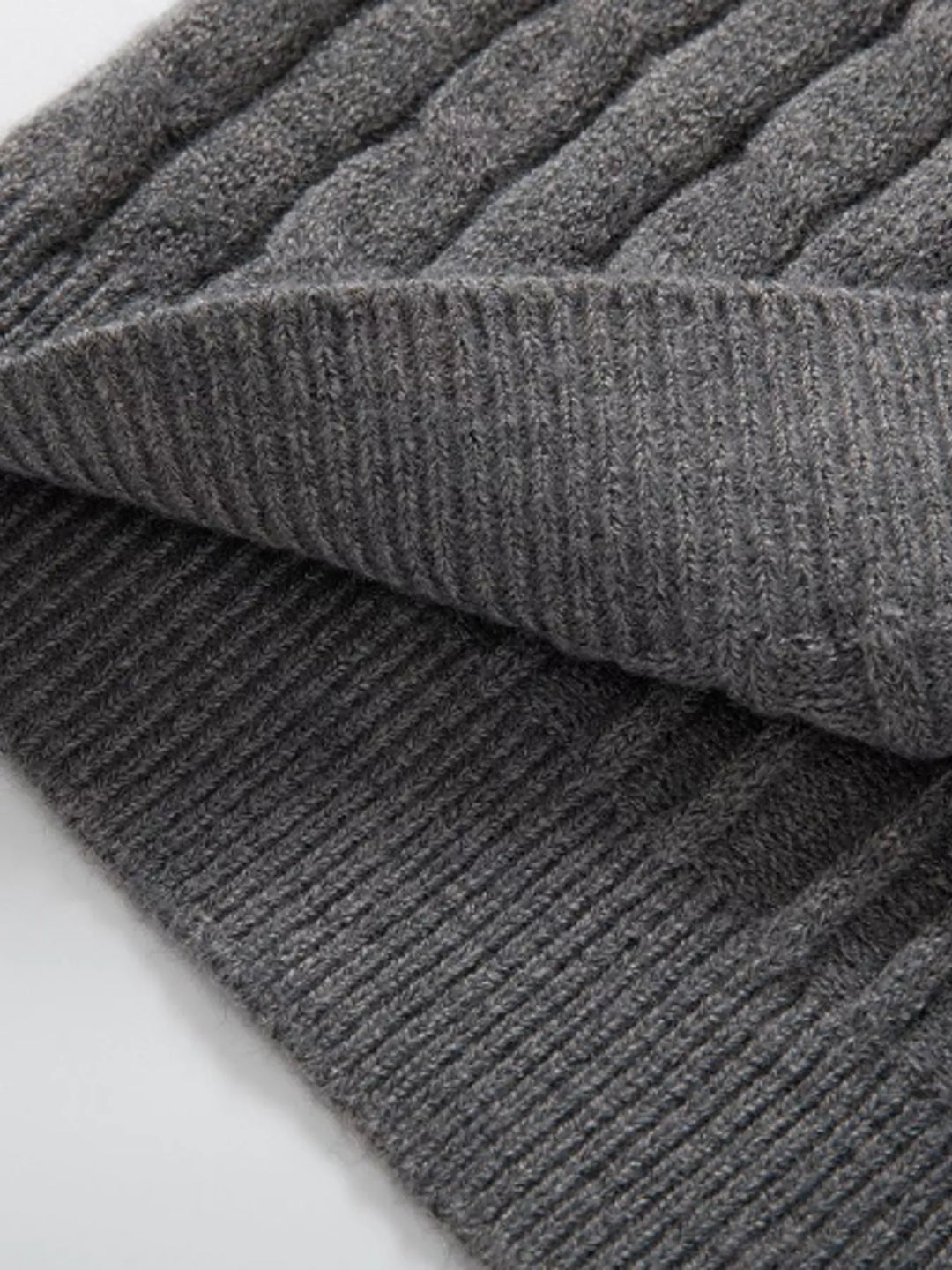 Men's Full Size Cable Knit Half-Zip Sweater Plus Size