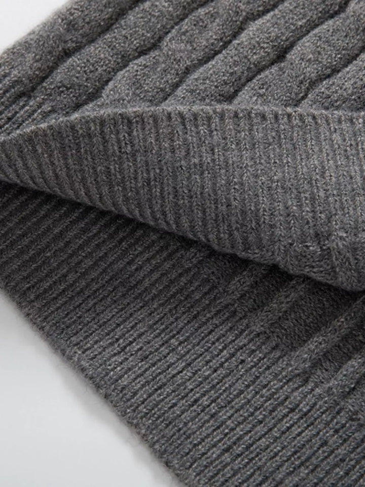 Men's Full Size Cable Knit Half-Zip Sweater Plus Size