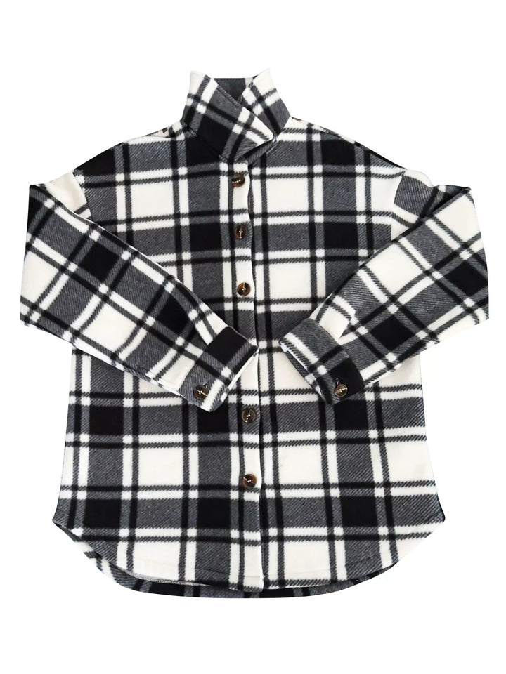 Plaid Button-Up Jacket