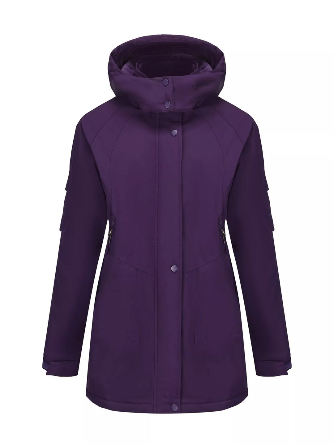 Full Size Hooded Mid-Length Windproof Outerwear Plus Size