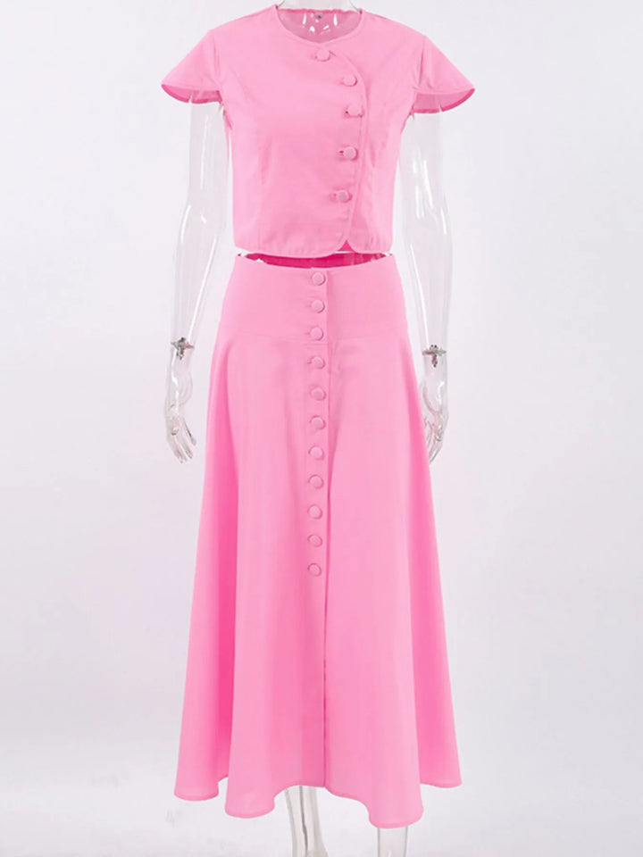 Short Sleeve Top and Skirt set