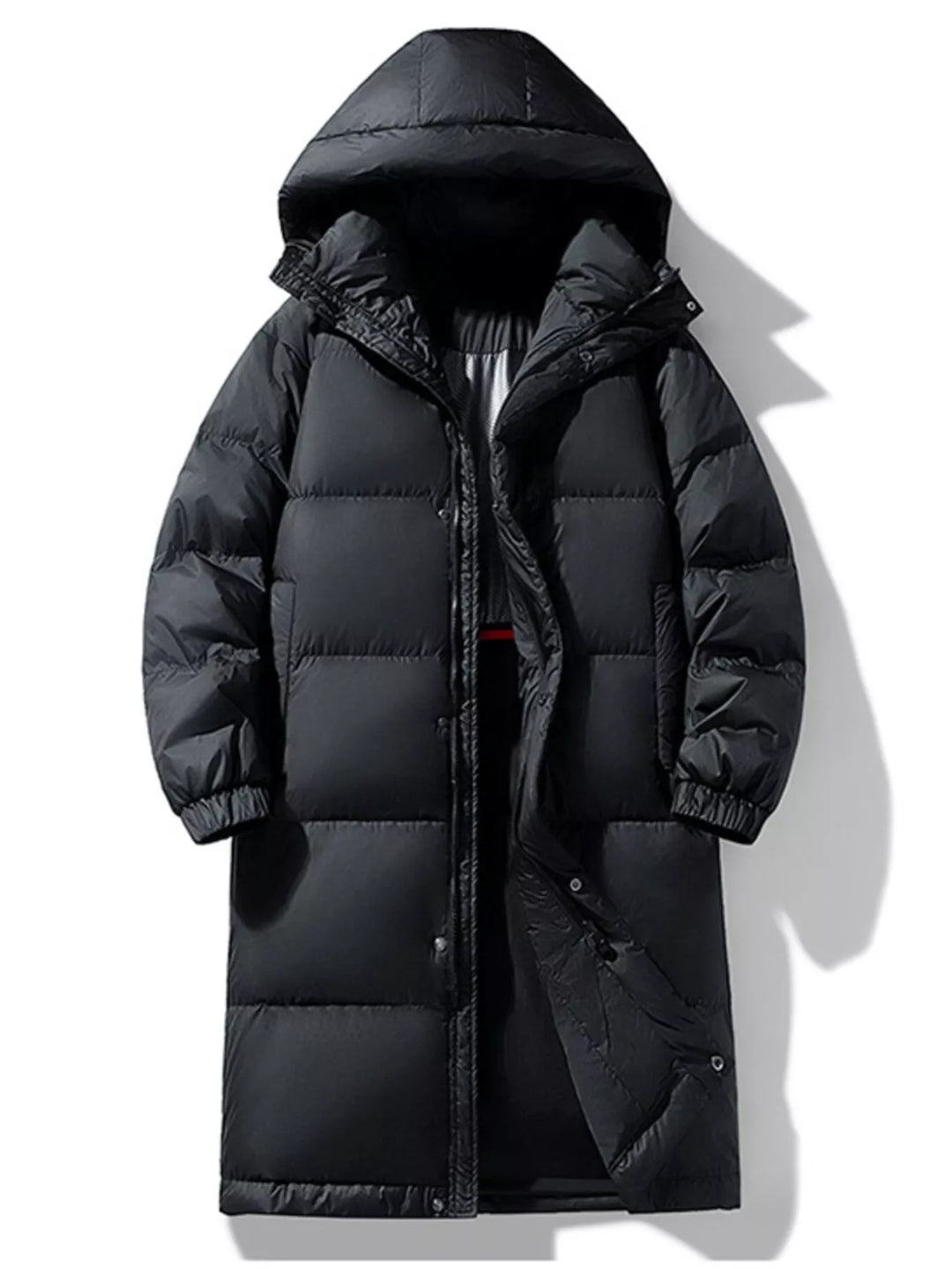 Men's Full Size Longline Hooded Down Coat Plus Size