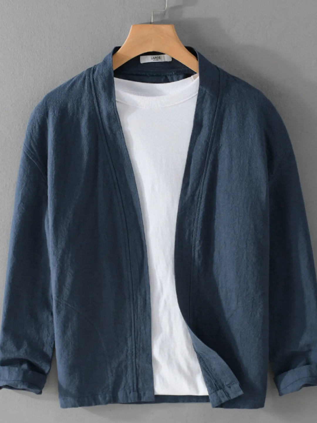 Men's Plus Size Casual Open Front Long Sleeve Top