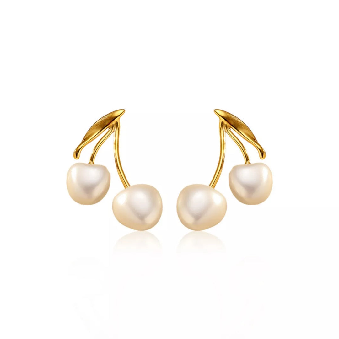 Pearl Cherry Drop Earrings