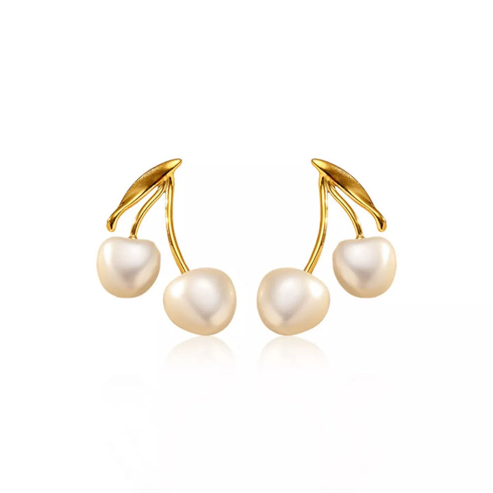 Pearl Cherry Drop Earrings