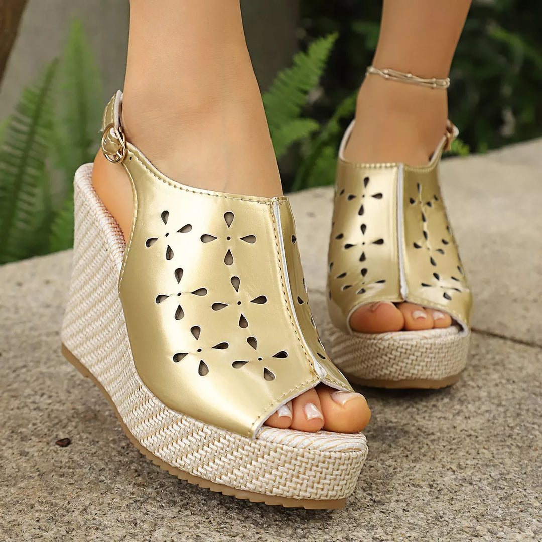 Peep Toe Wedge Sandals