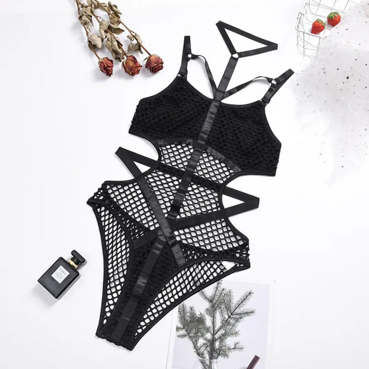 Sexy Dark Academia Gothic Hollow-Out Bodysuit