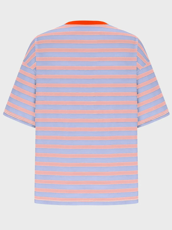 Striped Round Neck Half Sleeve T-Shirt