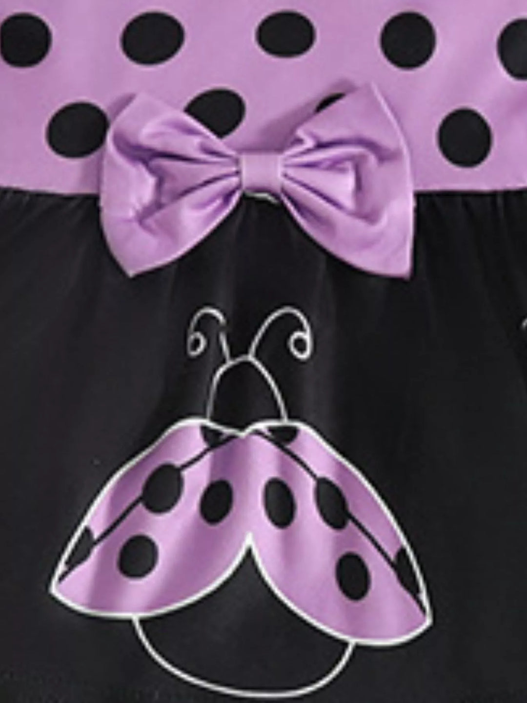 Children's Ladybug Print Ruffle Trim Top and Pants Set