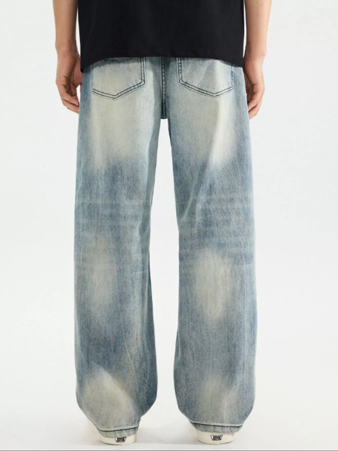 Men's Distressed Vintage Wash Loose Fit Jeans
