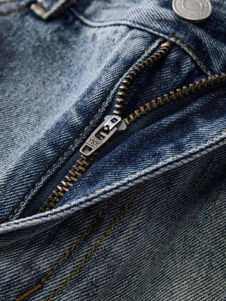 Men's Full Size Wash Wide Leg Jeans Plus Size