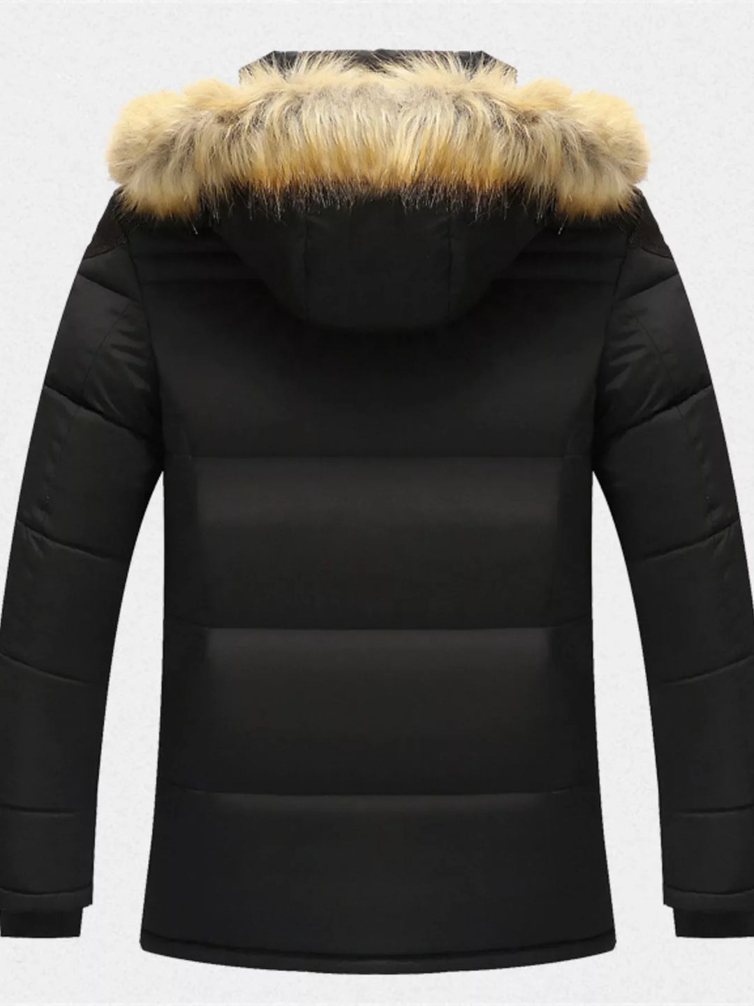 Men's Plus Size Fur Hooded Winter Parka Jacket
