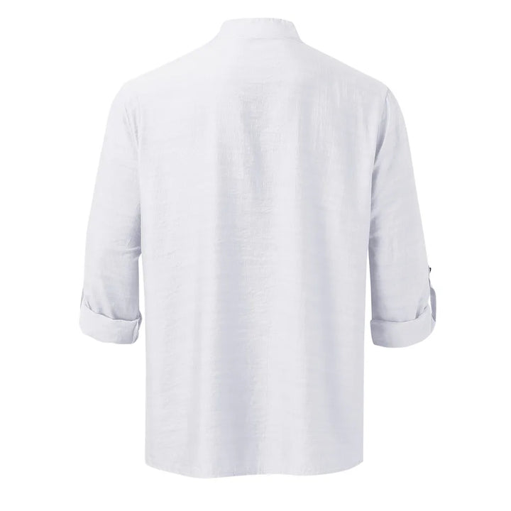 Men's Full Size Half Button Long Sleeve Shirt Plus Size