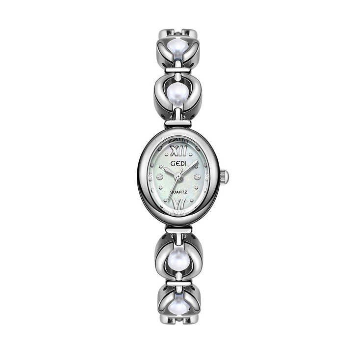 Gedi National Style Emerald Good-looking Bracelet Watch Niche High-grade Light Luxury Shell Pearls Exquisite Women's Quartz Watch