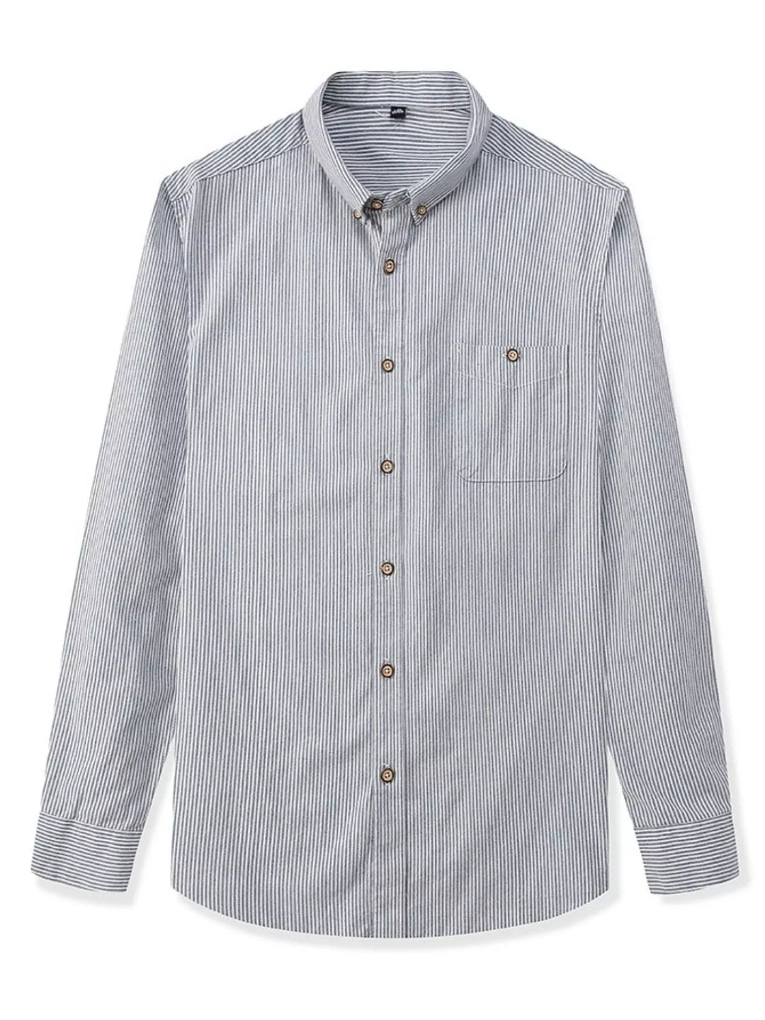 Men's Full Size Casual Striped Corduroy Shirt Plus Size