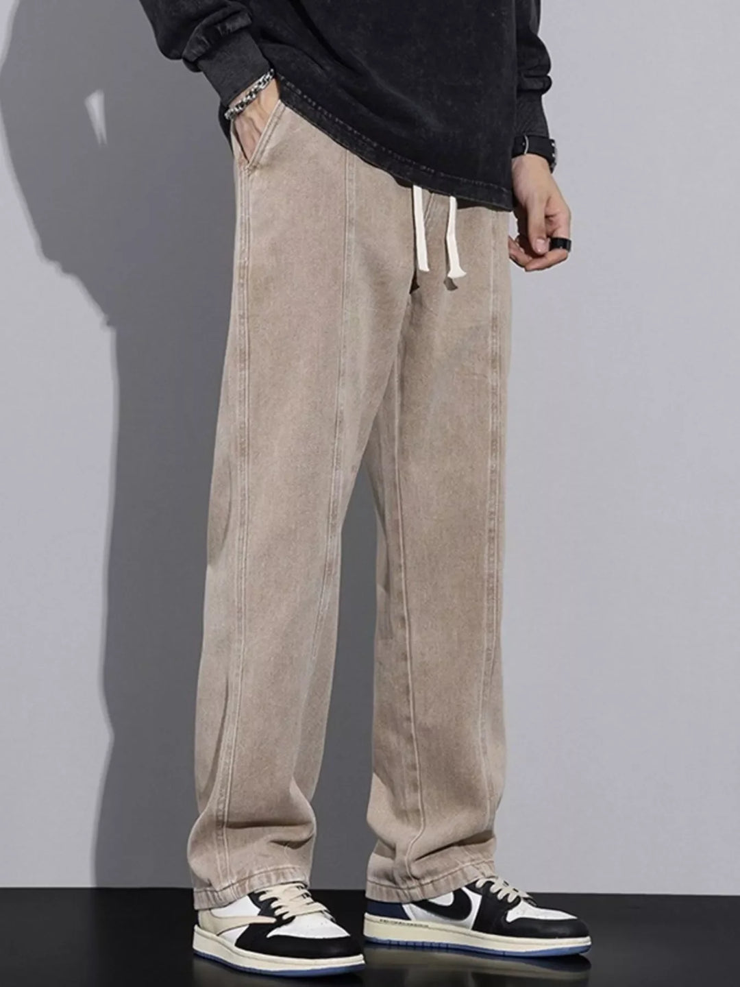 Men's Plus Size Relaxed Fit Drawstring Jeans
